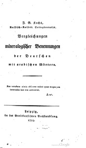 Vergleichungen mineralogischer Benennungen der deutschen mit arabischen Wörtern
